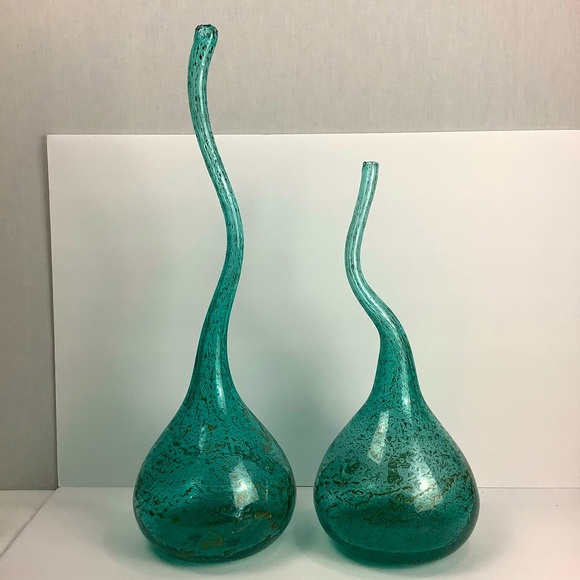 Hand Blown Art Vases STUNNING Home Decor, 25” and 18” - Picture 2 of 10